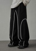 Men's Oversized Baggy Track Pants with Reflective Piping | Streetwear Fit
