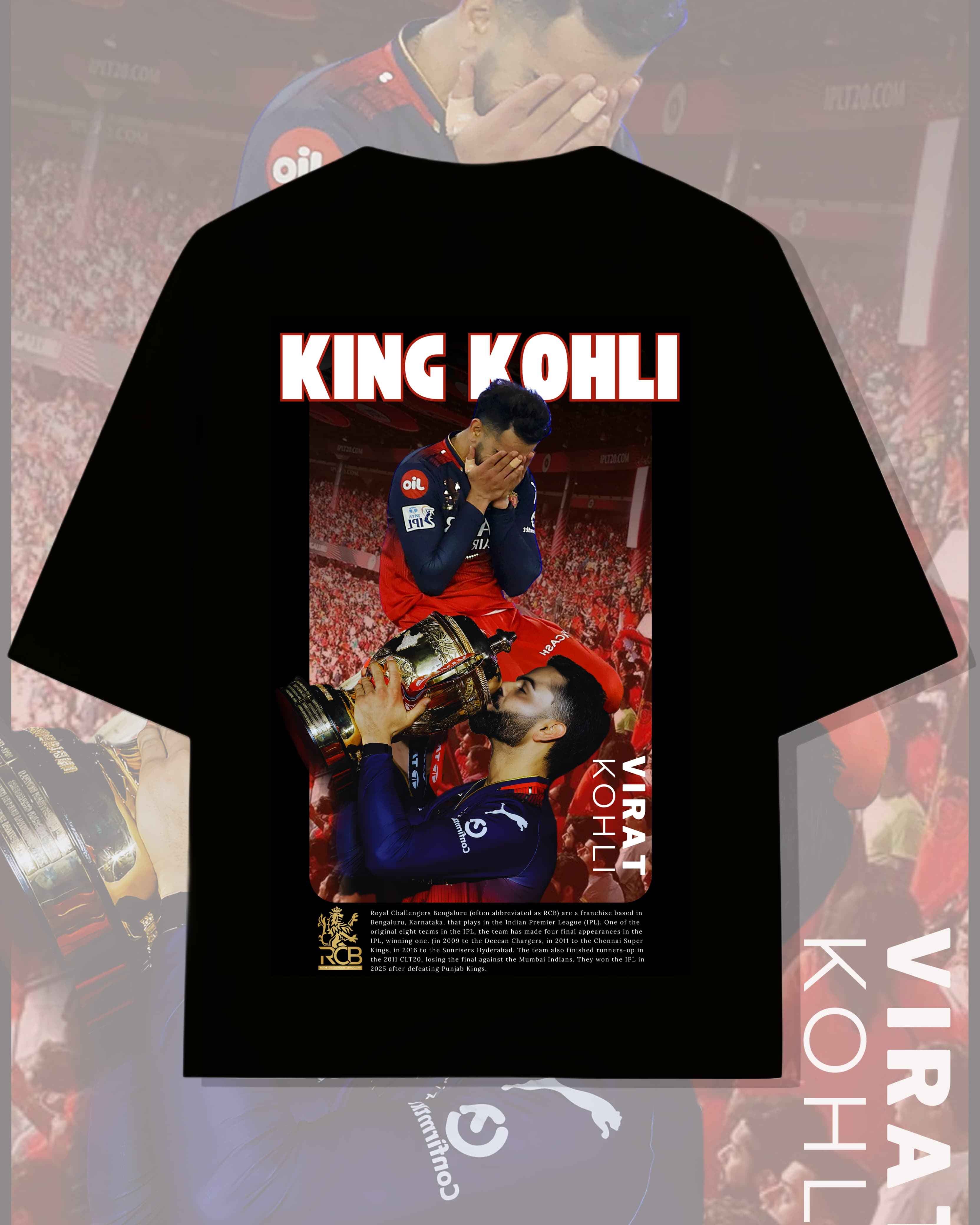 RCB Champions 2025 “King Kohli” Oversized T-Shirt – Limited Edition