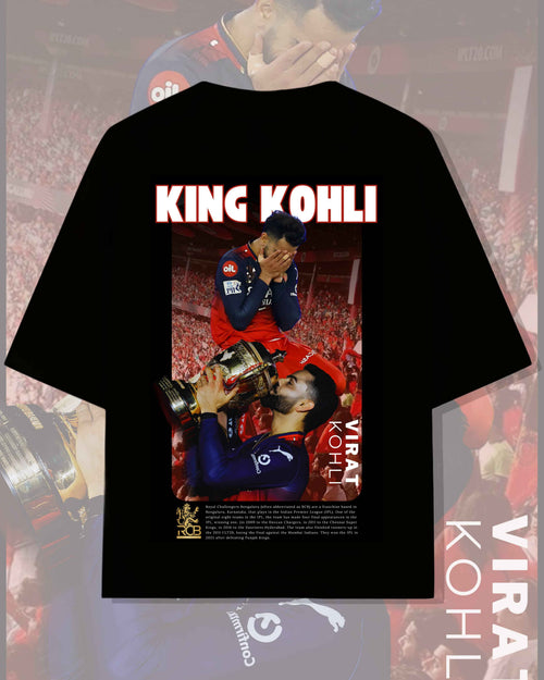 RCB Champions 2025 “King Kohli” Oversized T-Shirt – Limited Edition