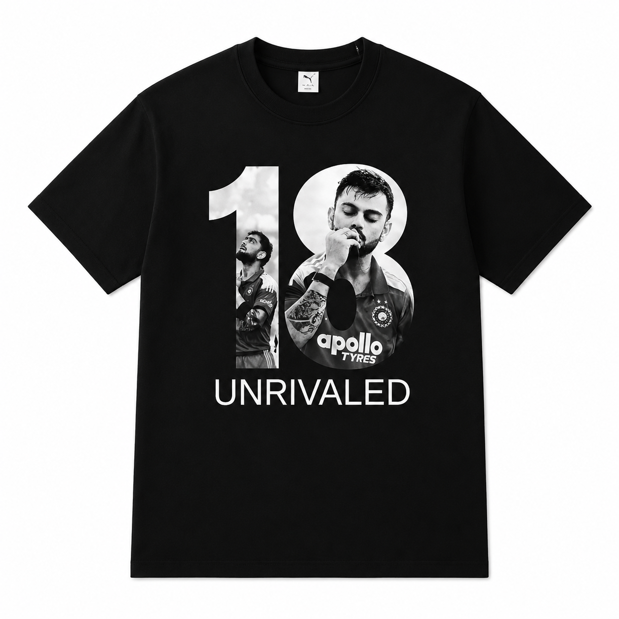 Virat 18 Unrivaled Oversized Black T-Shirt