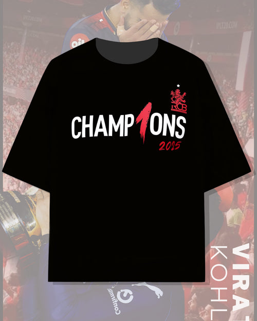 RCB Champions 2025 “King Kohli” Oversized T-Shirt – Limited Edition - Outtiz